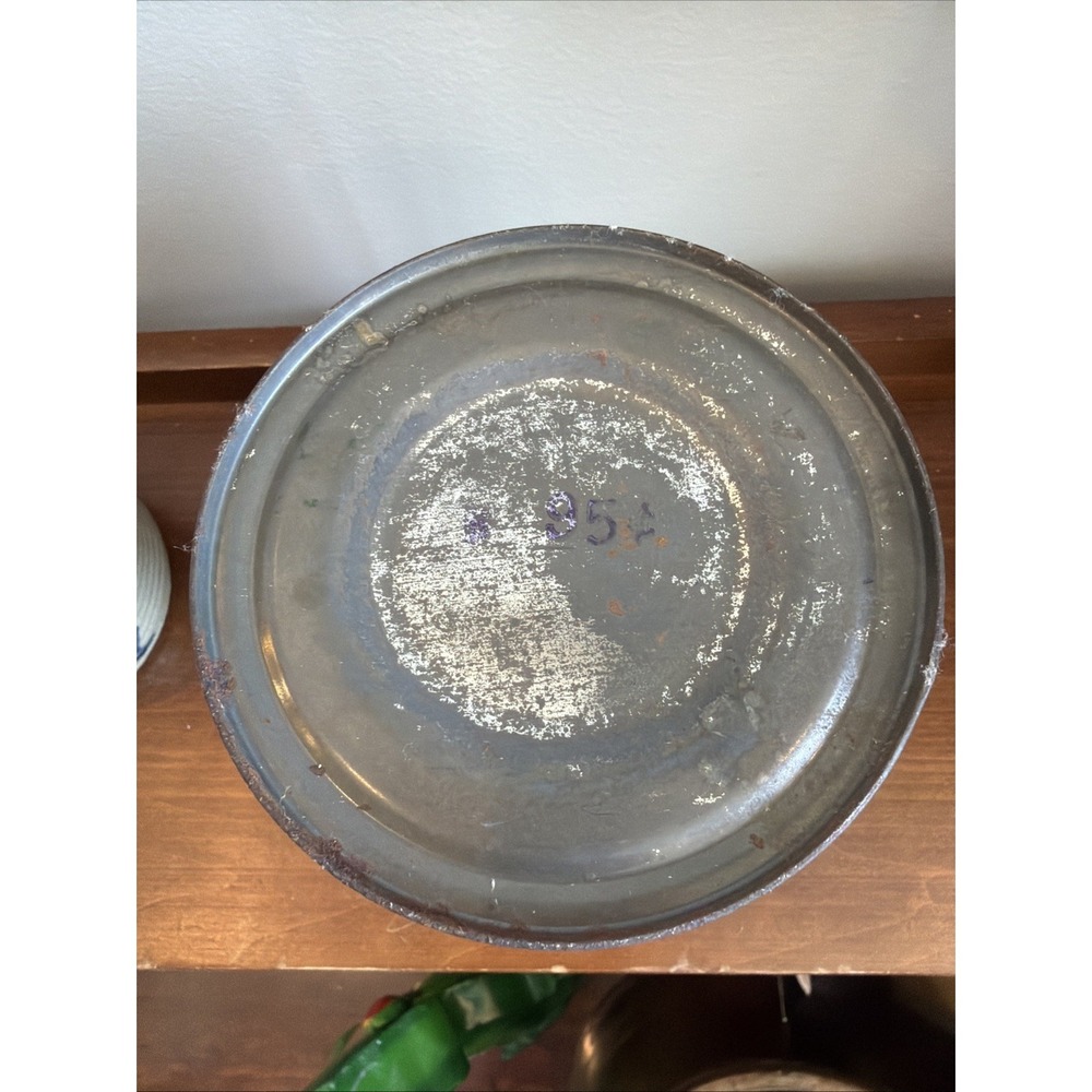 Vintage A P Metal Coffee Can Tin Electric Perk 1 lb Teal Blue - Picture 7 of 7